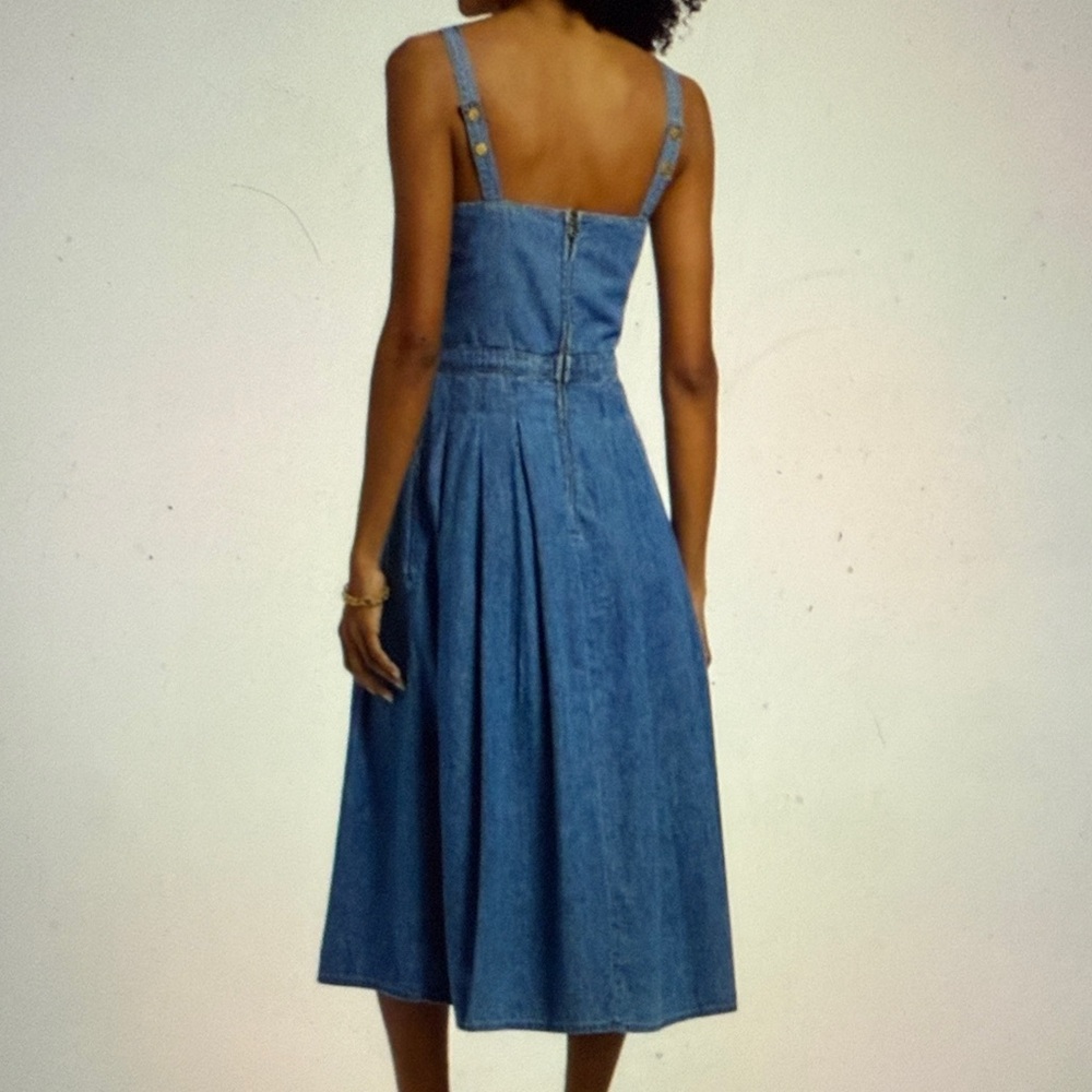 L'AGENCE Esmeralda Denim Midi Dress - Picture 2 of 5